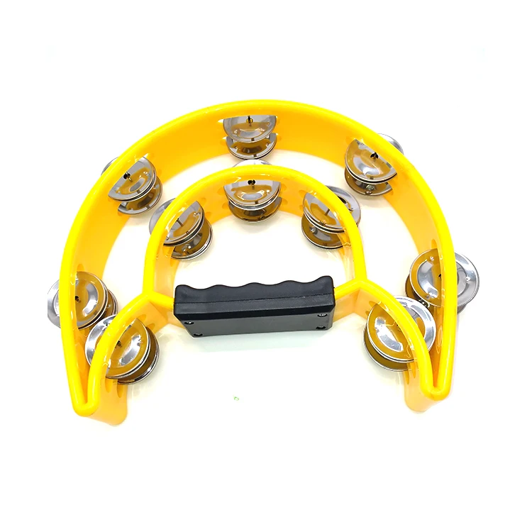 Half Moon Tambourine Double Row Percussion 